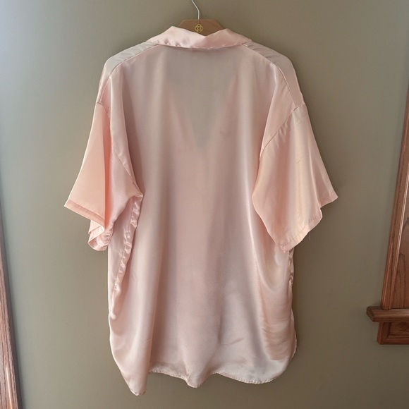 VINTAGE Gold Label Victoria's Secret Pink Short Sleeve Button Down Pajama Top - Picture 3 of 8